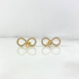Stud Earrings Infinite 2.75gr / White Zircons Yellow Gold