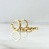 Hoop Earrings Fe 4.05gr / 2.5cm / White Zircons Yellow Gold