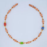 Tobillera Rustica Flores 5.35gr / 10 in / 4.3mm Dos Oros Amarillo Rosa 18K %