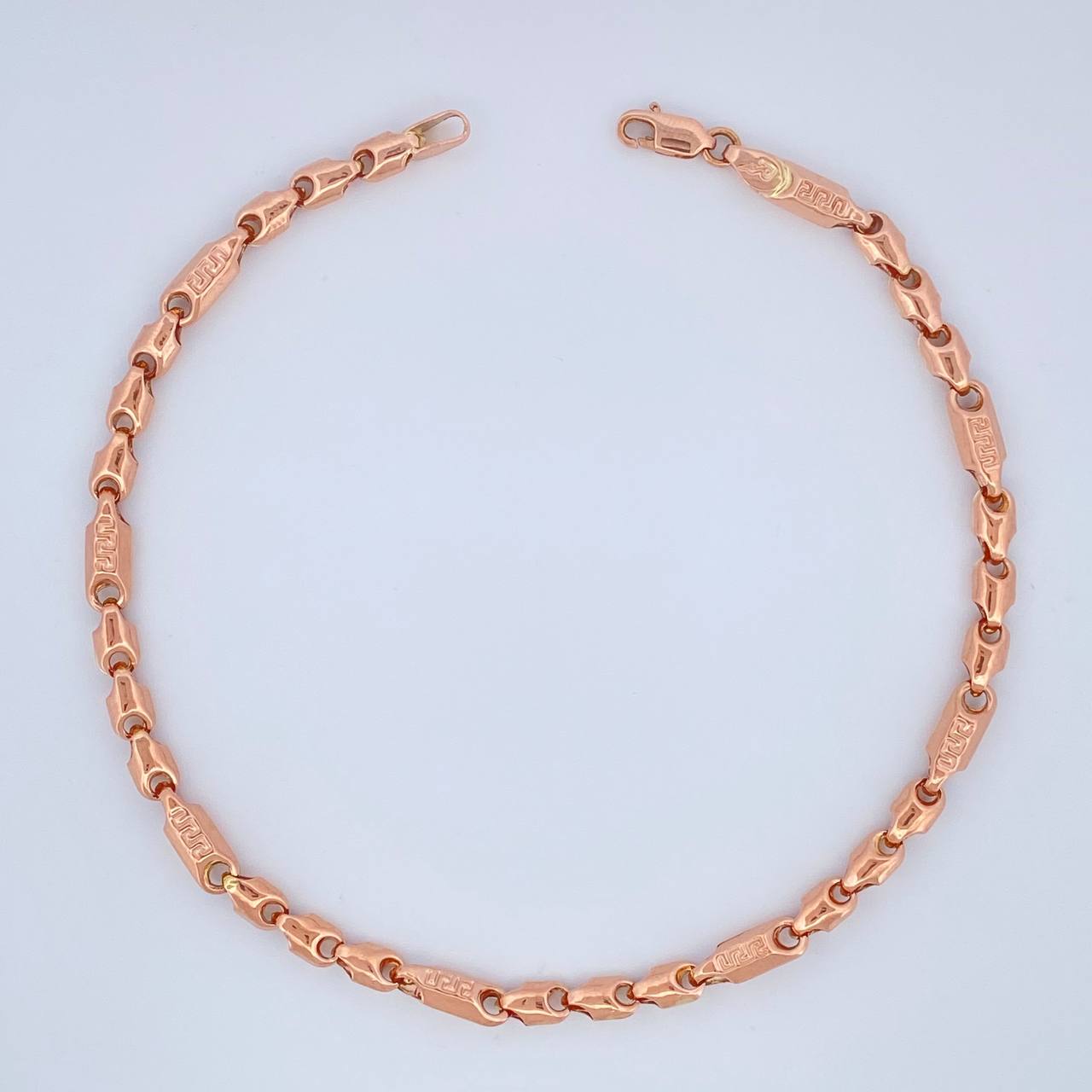 Pulso Rustico Tribal 5.85gr / 8 1/4 in / 3.6mm Oro Rosa 18K %