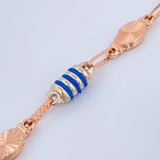 Tobillera Rustica Eslabon 6.15gr / 10 1/2 in / 4.6mm Dos Oros Rosa Blanco 18K %