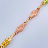 Tobillera Rustica Eslabon 6.05gr / 10 1/4 in / 4.4mm Dos Oros Amarillo Rosa 18K %