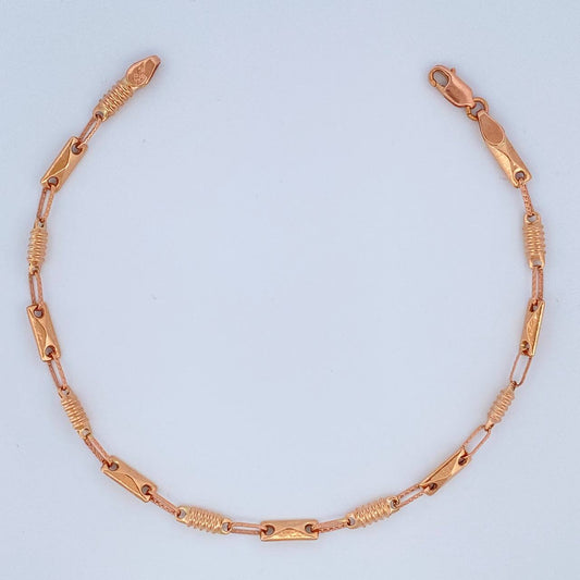 Pulso Rustico Barril 3.7gr / 8 3/4 in / 3.4mm Oro Rosa 18K %