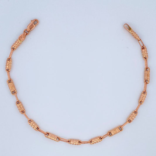 Pulso Rustico Barril 3.7gr / 8 1/2 in / 3.4mm Oro Rosa 18K %