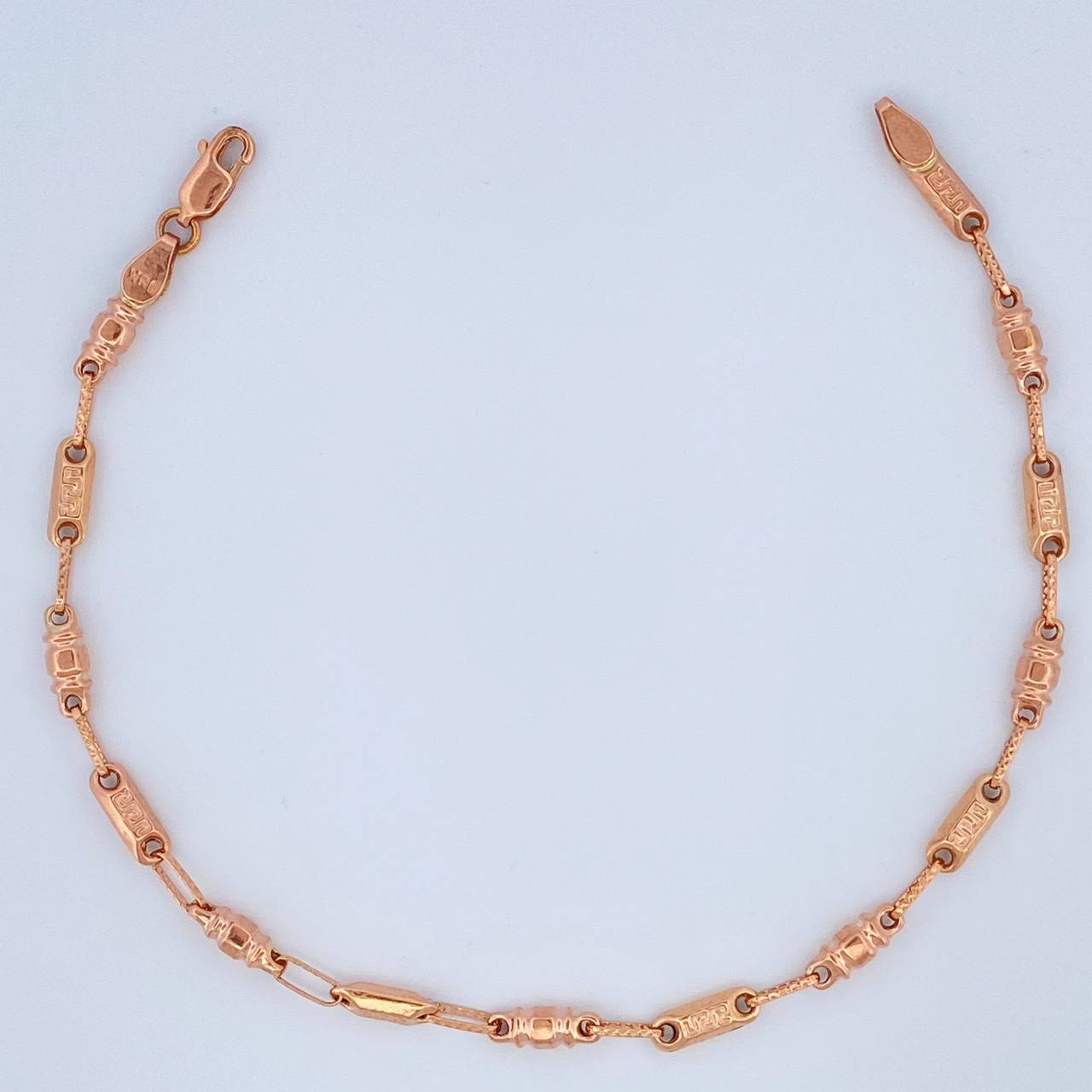 Pulso Rustico Tribal 3.8gr / 8 3/4 in / 3.4mm Oro Rosa 18K %