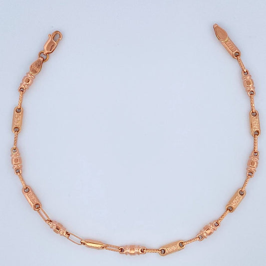 Pulso Rustico Tribal 3.8gr / 8 3/4 in / 3.4mm Oro Rosa 18K %
