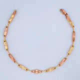 Pulso Rustica Eslabon 5gr / 8 1/2 in / 3.4mm  Dos Oros Rosa Amarillo 18K %