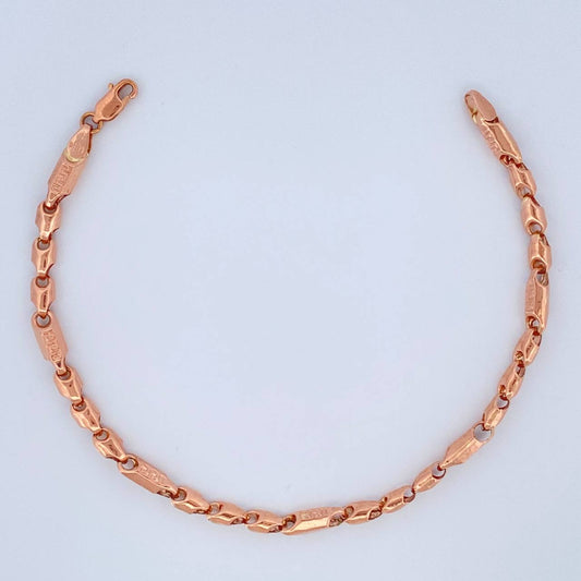 Tobillera Rustica Tribal 7.1gr / 10 1/4 in / 4.1mm Oro Rosa 18K %