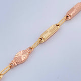 Pulso Rustica Eslabon 5gr / 8 1/2 in / 3.4mm  Dos Oros Rosa Amarillo 18K %