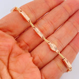 Pulso Rustica Eslabon 5gr / 8 1/2 in / 3.4mm  Dos Oros Rosa Amarillo 18K %