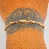 Pulso Rustico Tribal 3.8gr / 8 3/4 in / 3.4mm Oro Rosa 18K %