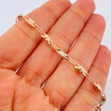 Pulso Rustico X 4gr / 8 1/4 in / 3.8mm Dos Oros Blanco Rosa 18K %