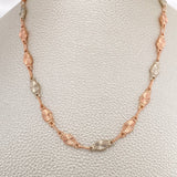 Cadena Rustica Eslabon 12.8gr / 24 1/2 in / 5.2mm Dos Oros Blanco Rosa 18K %