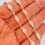 Cadena Rustica Eslabon 12.8gr / 24 1/2 in / 5.2mm Dos Oros Blanco Rosa 18K %
