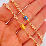 Cadena Rustica Flores 11.7gr / 24 in / 4.2mm Dos Oros Amarillo Rosa 18K %