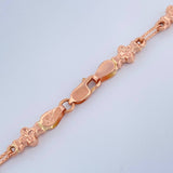 Cadena Rustica Flores 12.4gr / 24 1/2 in / 4.5mm Dos Oros Blanco Rosa 18K %