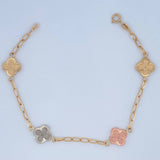 Pulso Cajon Treboles 3gr / 7 1/4 in / 1.2mm Tres Oros 18K &