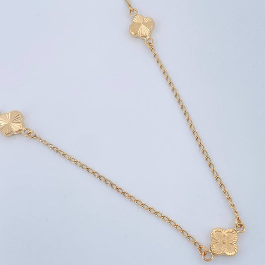 Cadena Espiga Trebol 3.95gr / 18 in / 1.4mm Oro Amarillo 18K %