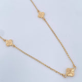 Cadena Espiga Trebol 3.8gr / 18 1/4 in / 1.4mm Oro Amarillo 18K %