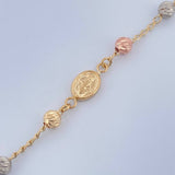 Denario Style Bracelet Miraculous Virgin 2.7gr / 7 1/2 in / 4mm Three Golds 18K %