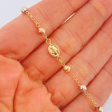 Denario Style Bracelet Miraculous Virgin 2.7gr / 7 1/2 in / 4mm Three Golds 18K %