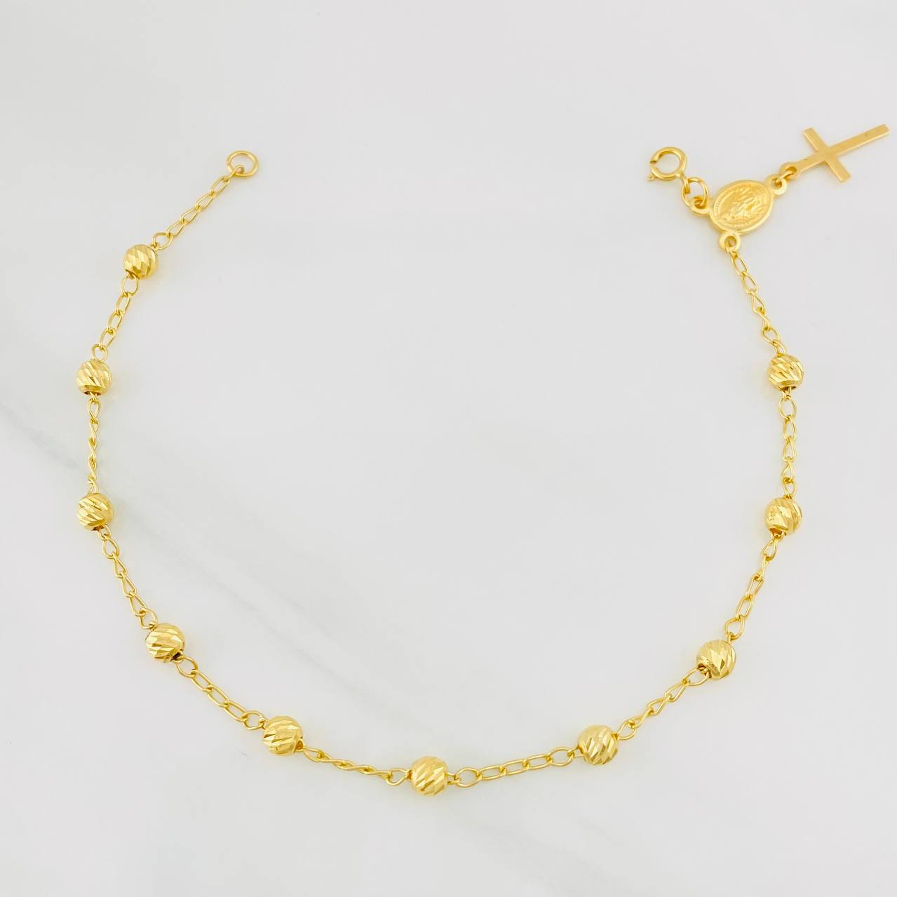 Pulso Denario Virgen Milagrosa 2.75g / 7 3/4 in / 3.83mm Oro Amarillo 18K
