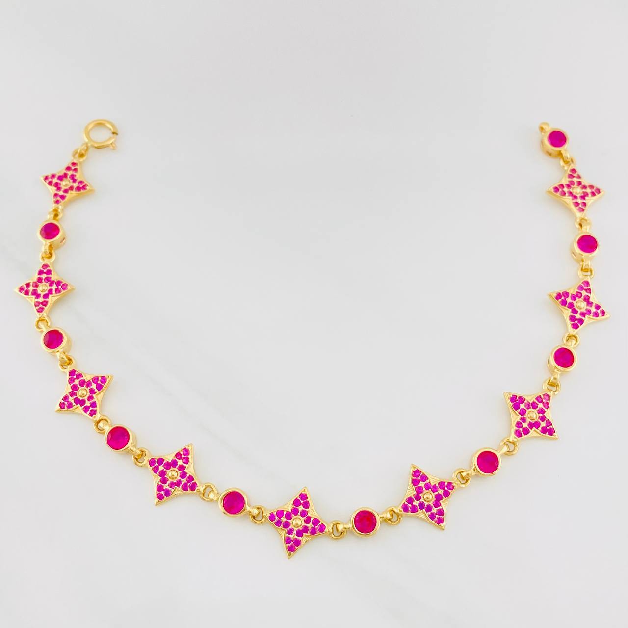 Bracelet Halo Flower 7.25g / 7 in / 4.03mm Yellow Gold 18K