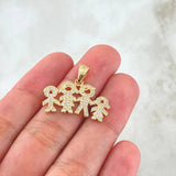 Pendant Family 3.25gr / 2cm / White Zircons Yellow Gold 18K