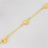 Classic Link Bracelet Heart Diamond Cut 2.3g / 7 1/2 in / 1.02mm Yellow Gold 18K