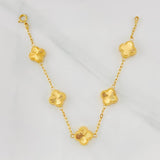 Paperclip Bracelet Clover Diamond Cut 4.4g / 7 1/2 in / 1.53mm Yellow Gold 18K