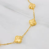 Paperclip Bracelet Clover Diamond Cut 4.4g / 7 1/2 in / 1.53mm Yellow Gold 18K
