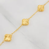 Paperclip Bracelet Clover Diamond Cut 4.4g / 7 1/2 in / 1.53mm Yellow Gold 18K