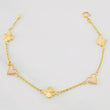 Classic Link Bracelet Clover Heart 2.4g / 7 in / 0.96mm Yellow Gold 18K