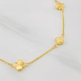 Classic Link Bracelet Clover Diamond Cut 2.4g / 7 1/2 in / 1.19mm Yellow Gold 18K
