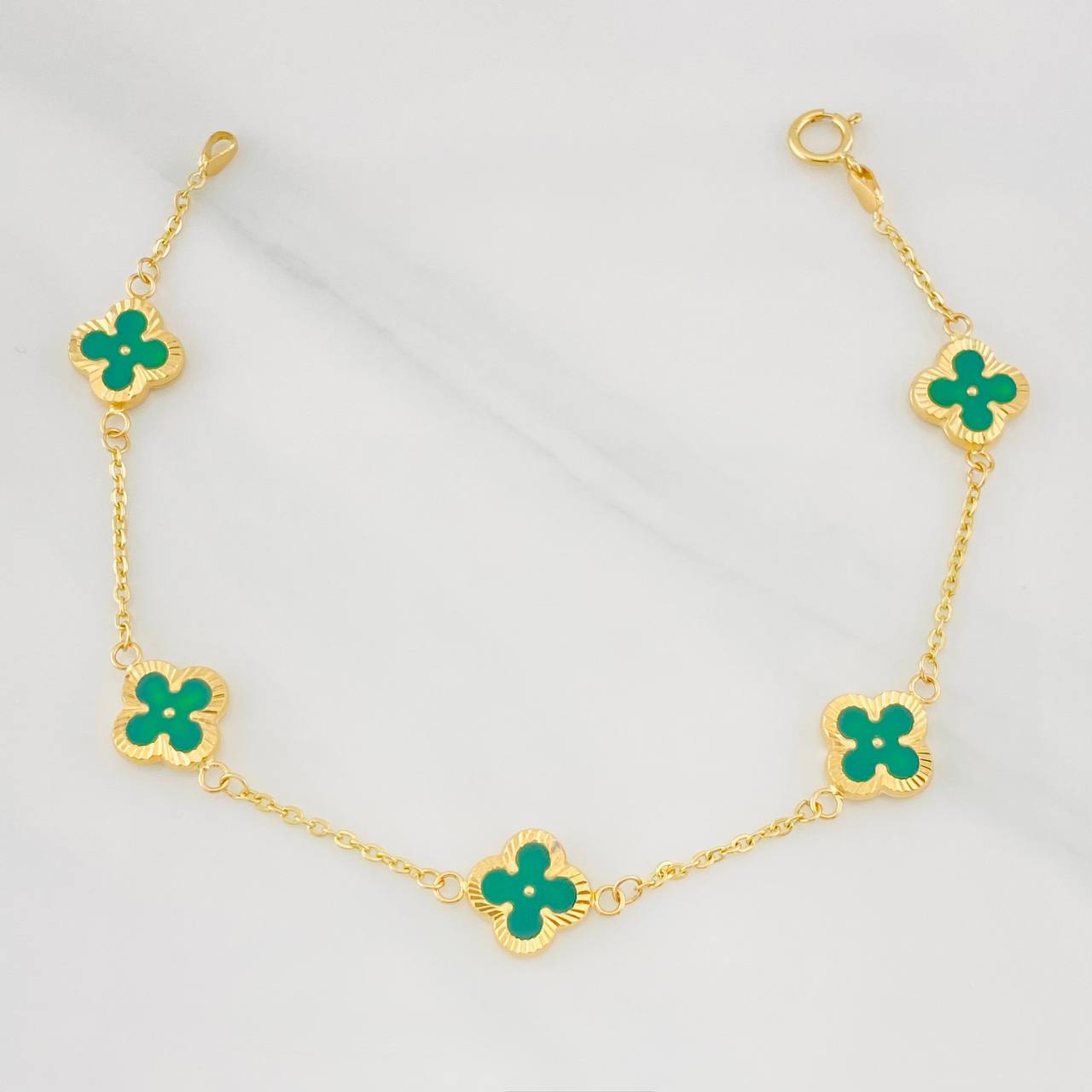 Classic Link Bracelet Clover 3.4g / 7 1/2 in / 0.83mm 18K Yellow Gold