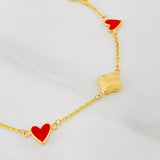 Classic Link Bracelet Clover 2.7g / 7 in / 1.43mm Yellow Gold 18K
