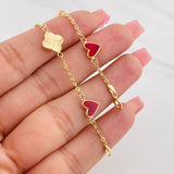 Classic Link Bracelet Clover 2.7g / 7 in / 1.43mm Yellow Gold 18K