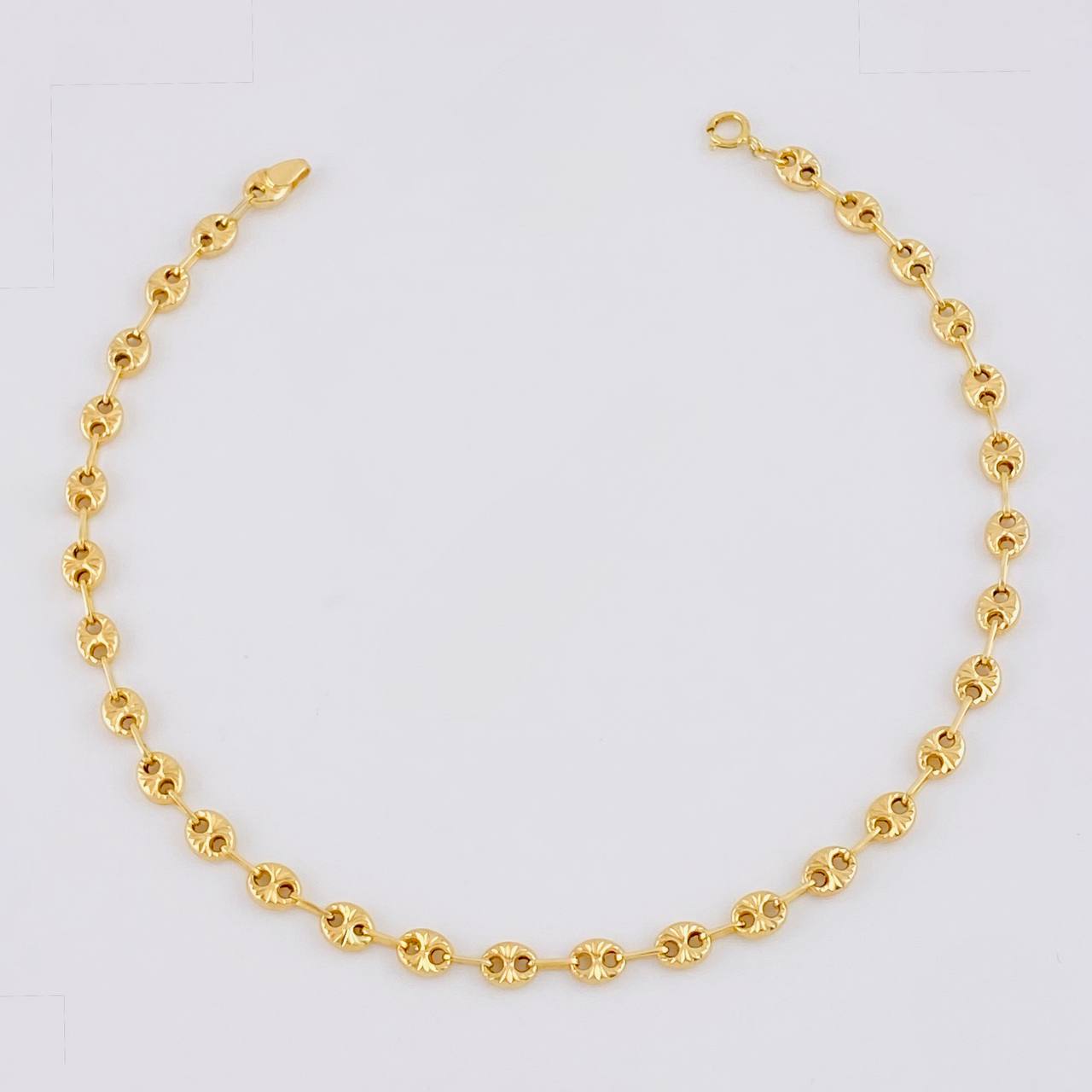 Tobillera GC Diamantada 3.2g / 9 3/4 in / 4.1mm Oro Amarillo 18K