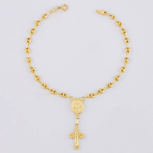 Pulso GC Denario Virgen Milagrosa 2.4g / 7 in / 3.3mm Oro Amarillo 18K