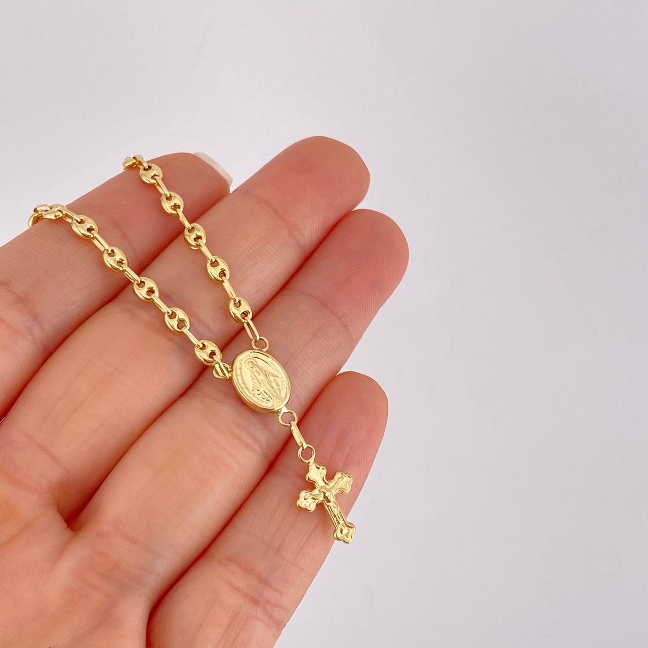 Pulso GC Denario Virgen Milagrosa 2.4g / 7 in / 3.3mm Oro Amarillo 18K