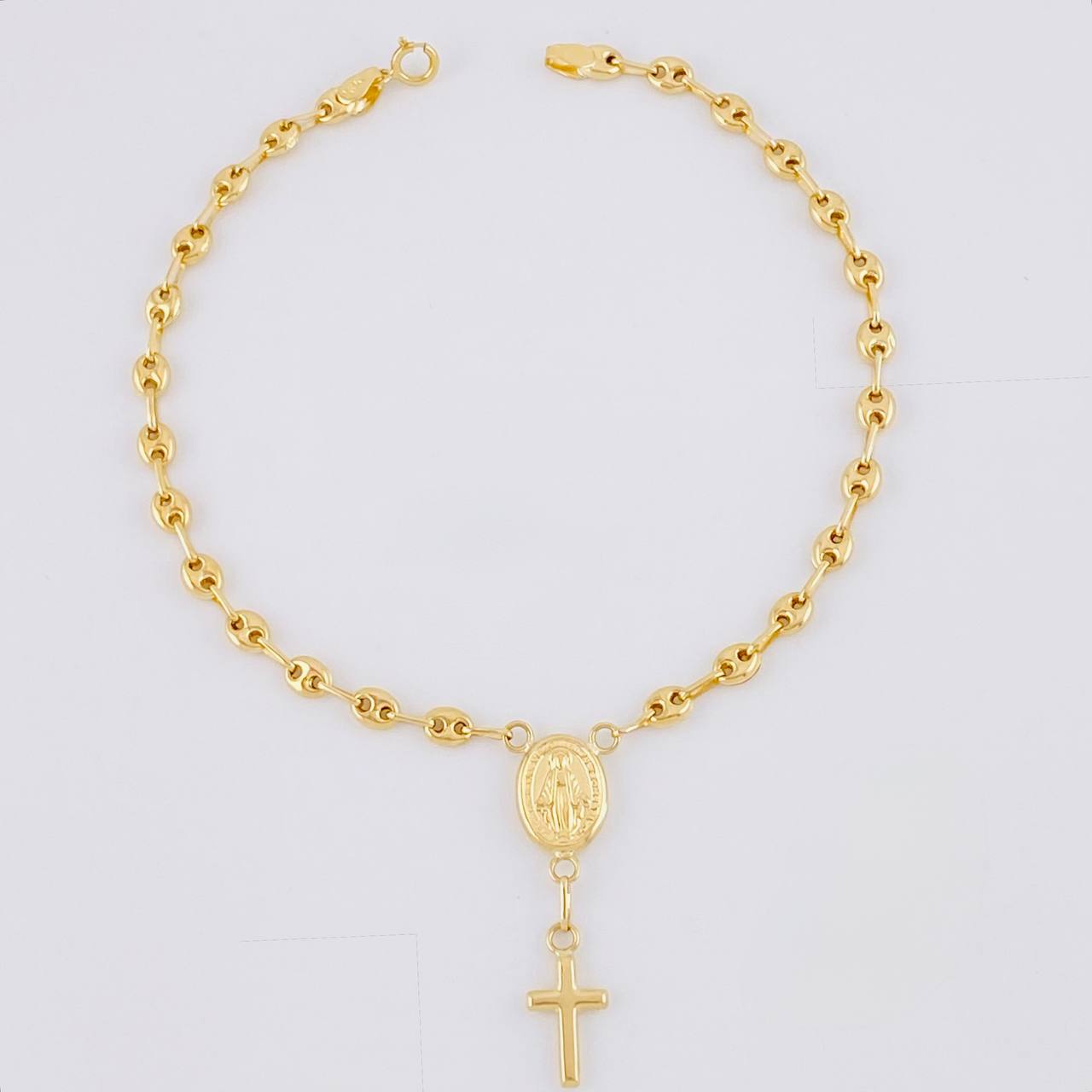 Pulso GC Denario Virgen Milagrosa 2.35g / 7 in / 3.3mm Oro Amarillo 18K