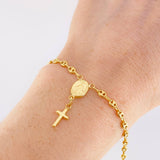 Pulso GC Denario Virgen Milagrosa 2.45g / 7 1/2 in / 3.3mm Oro Amarillo 18K
