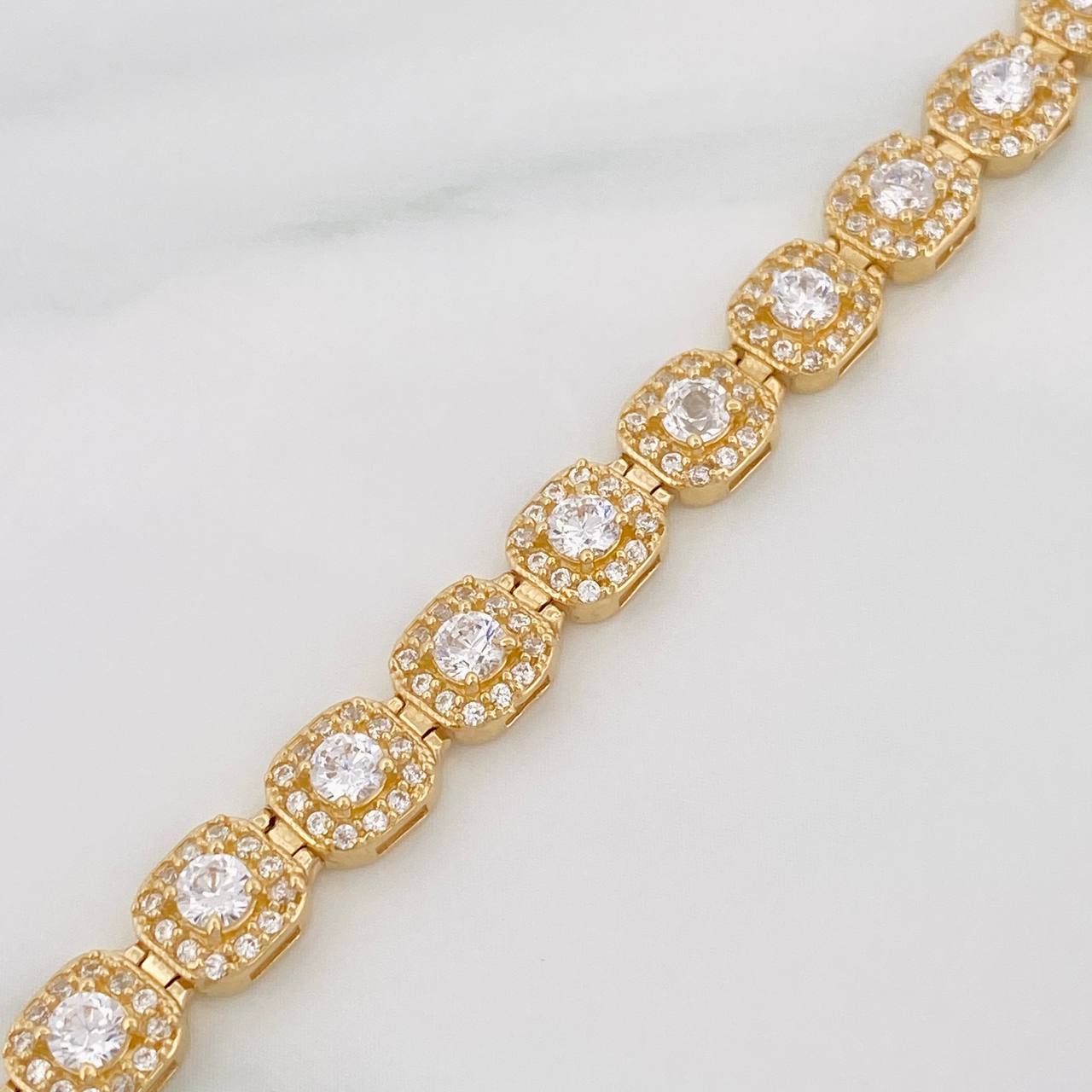 Pulso Tennis Halo 12.95g / 7 in / 6.25mm Oro Amarillo 18K