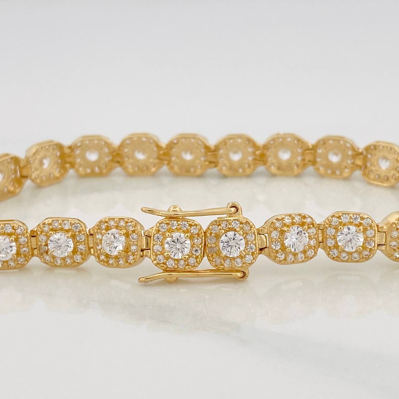 Pulso Tennis Halo 12.95g / 7 in / 6.25mm Oro Amarillo 18K