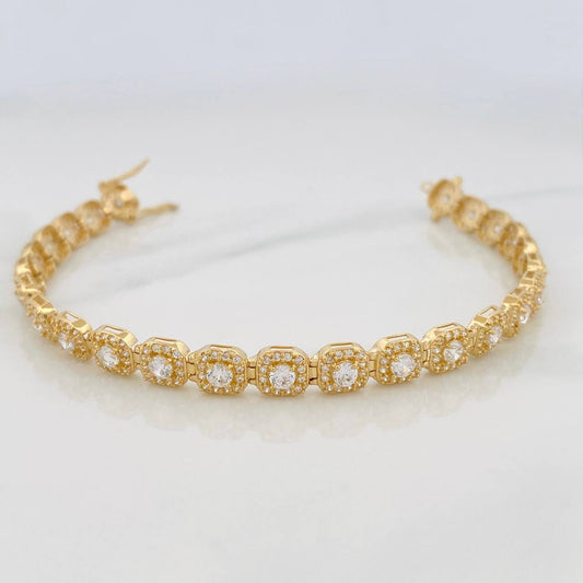 Pulso Tennis Halo 12.95g / 7 in / 6.25mm Oro Amarillo 18K