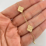 Pulso Aro Seguido Trebol 3.3g / 7 1/2 in / 1.1mm Oro Amarillo 18K
