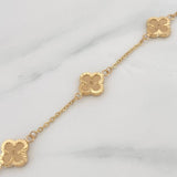 Pulso Aro Seguido Trebol 3.3g / 7 1/2 in / 1.1mm Oro Amarillo 18K