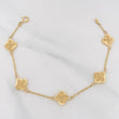 Pulso Aro Seguido Trebol 3.3g / 7 1/2 in / 1.1mm Oro Amarillo 18K