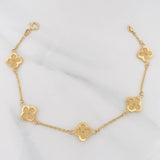 Pulso Aro Seguido Trebol 3.3g / 7 1/2 in / 1.1mm Oro Amarillo 18K