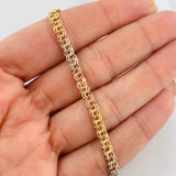 Pulso Bismarck 6.85g / 7 1/2 in / 4.35mm Tres Oros Amarillo Blanco Rosa  18K
